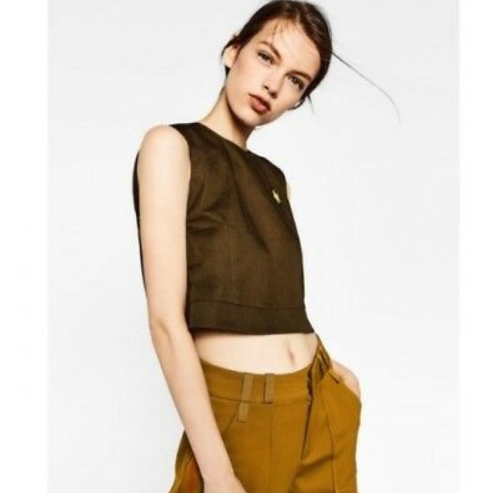 Zara Gold Star Army Green Bullion Embroidered Patch